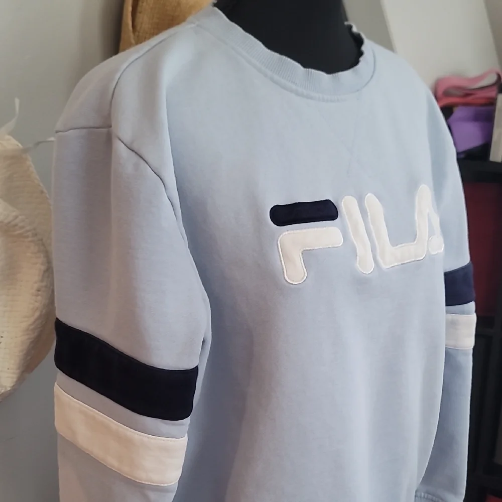 Fila Light Blue Sweatshirt with Navy and White Accents